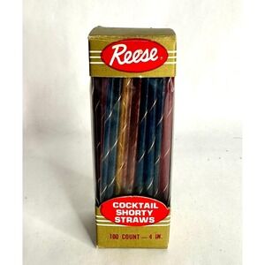Vintage Reese Sparkly Cocktail Shorty Straws 94 Count 4 in